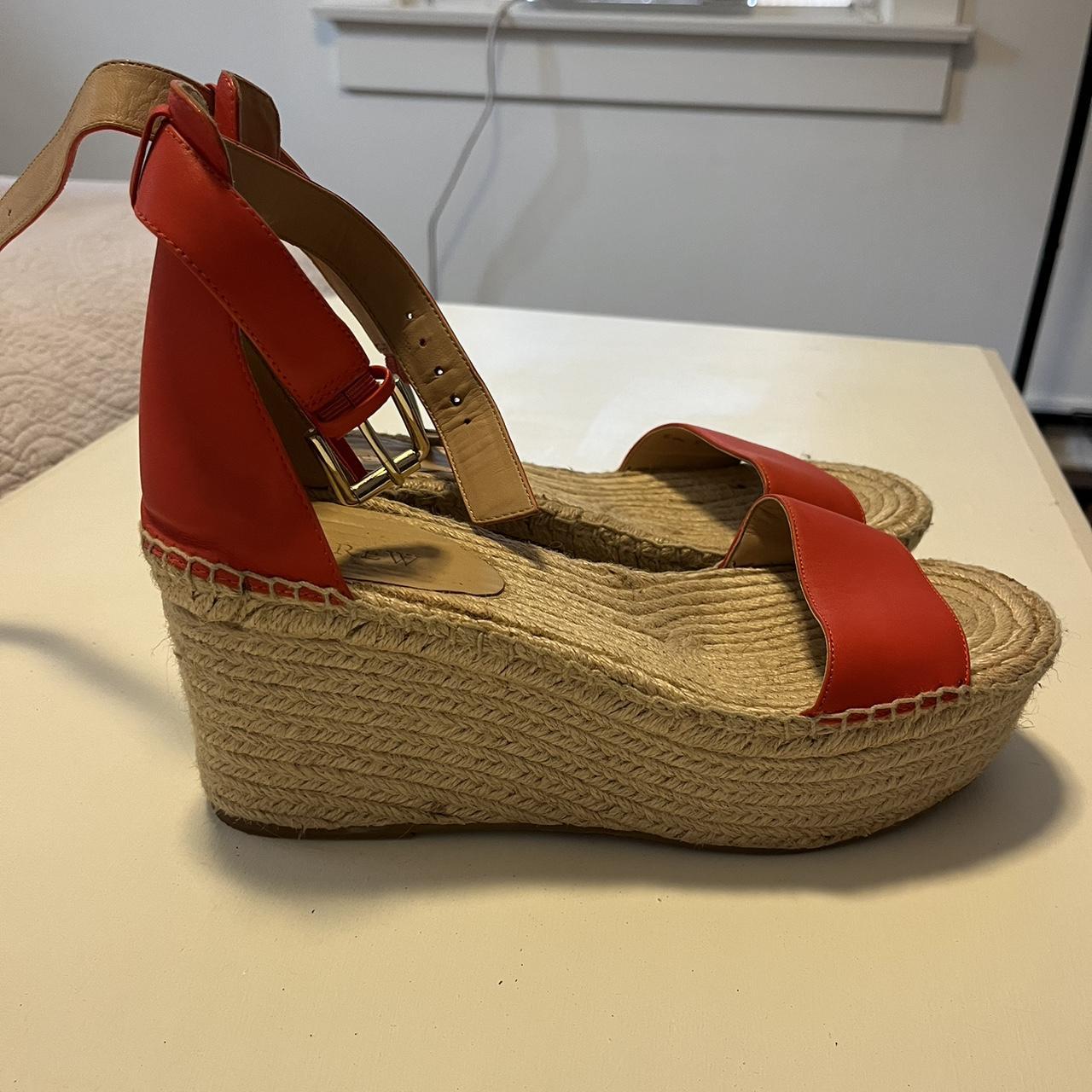 Bright orange j crew espadrille sandals