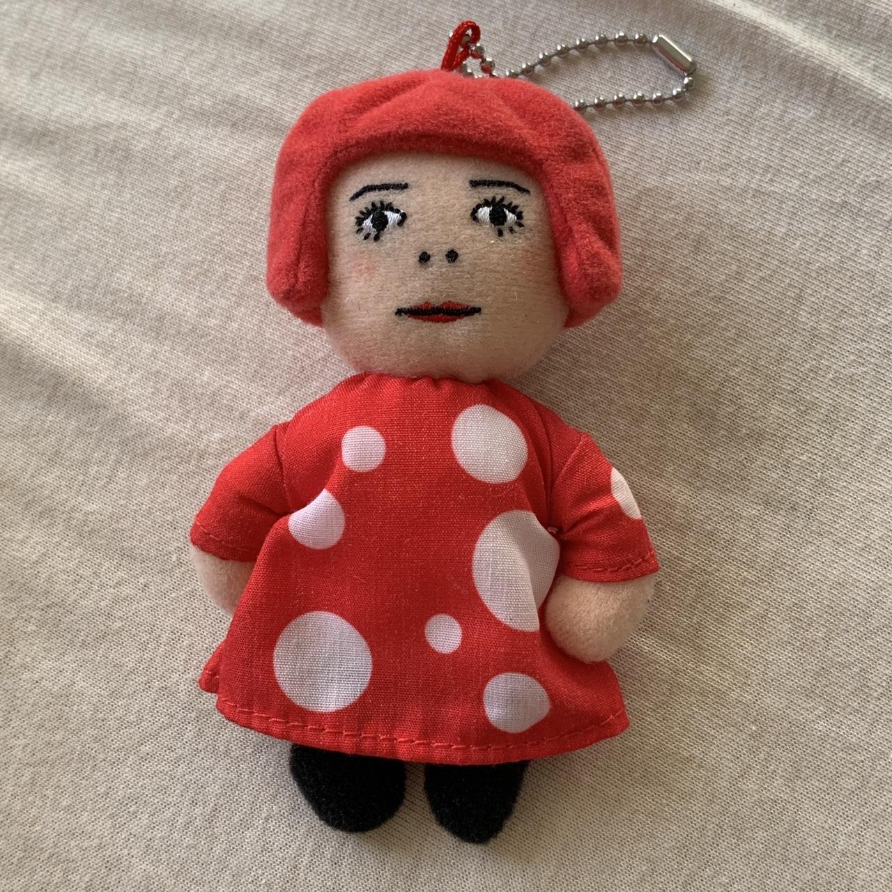 Yayoi Kusama Yayoi-chan Stuffed Plush Keychain Charm Red & Black