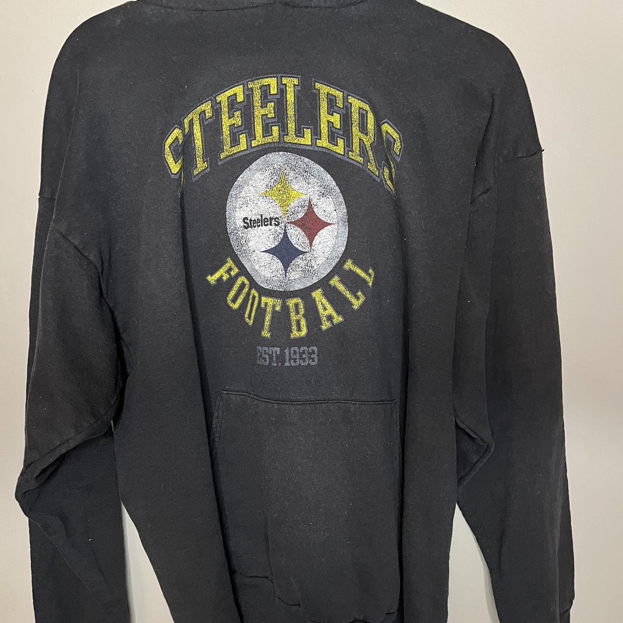 vintage pittsburgh steelers hoodie size L feel Depop