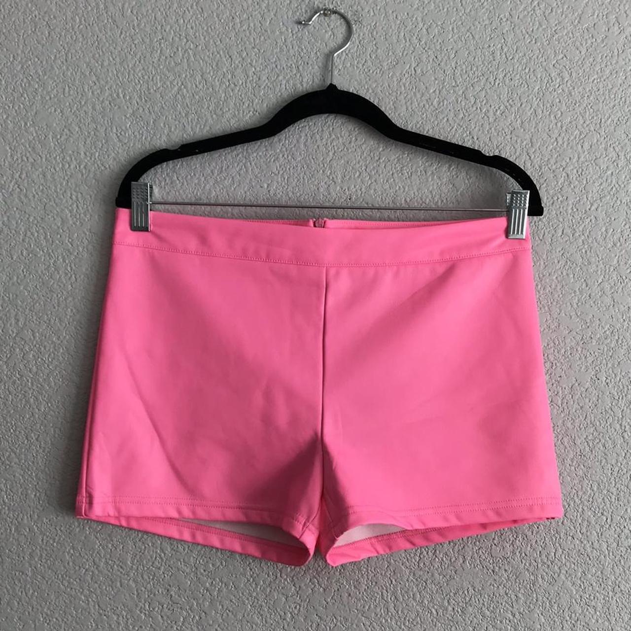 Pink Faux Leather Mini Shorts