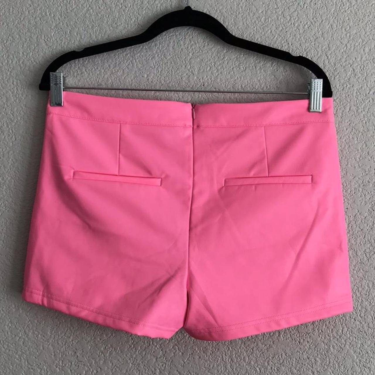 Pink Faux Leather Mini Shorts