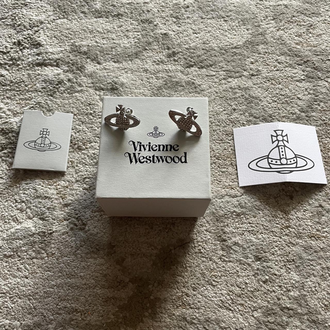 vivienne westwood silver earrings, unisex never... - Depop