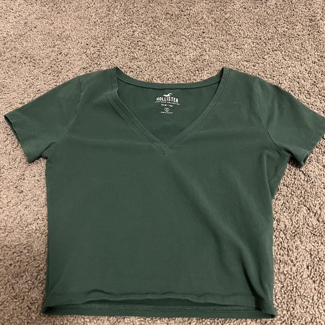 Hollister forest green crop top Depop