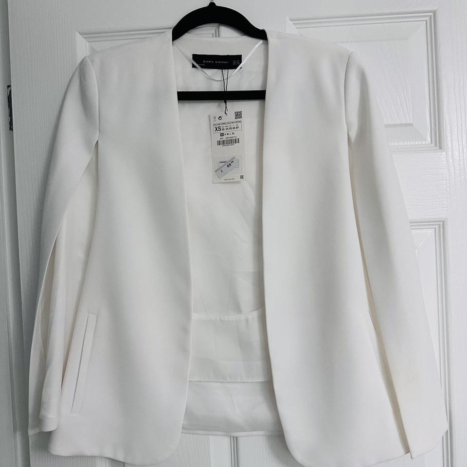 Zara white cape on sale jacket