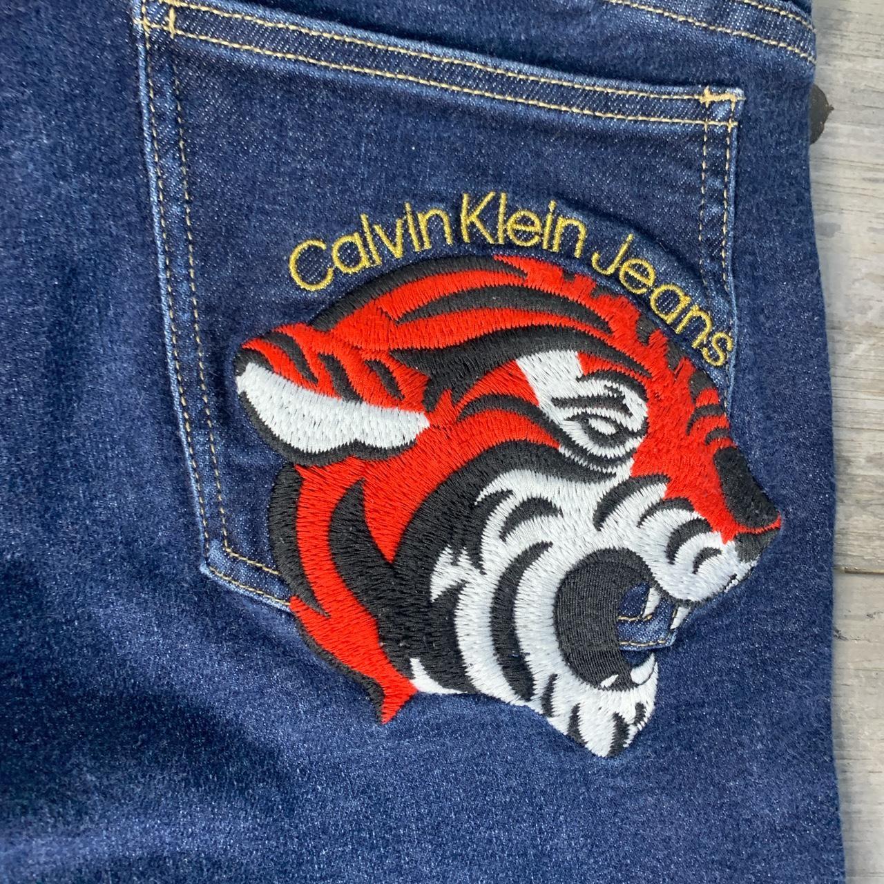 CRAZY Y2K Calvin Klein Jeans Tiger Embroidery... - Depop