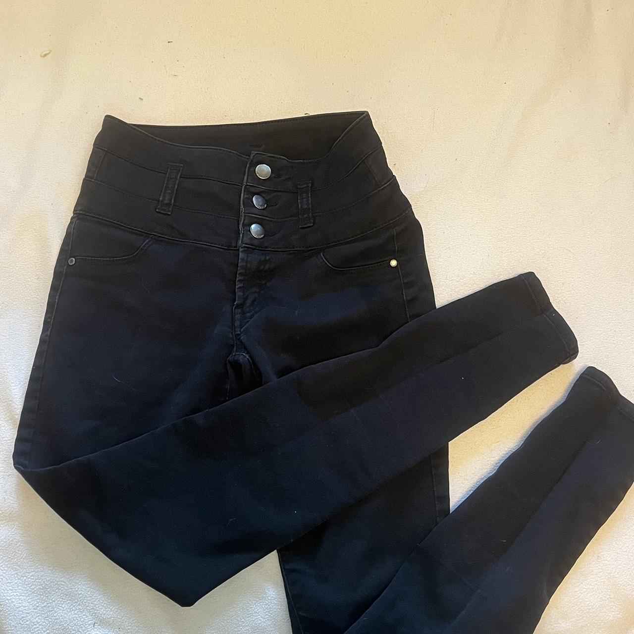 Tinseltown high waisted black jeans size 0 - Depop