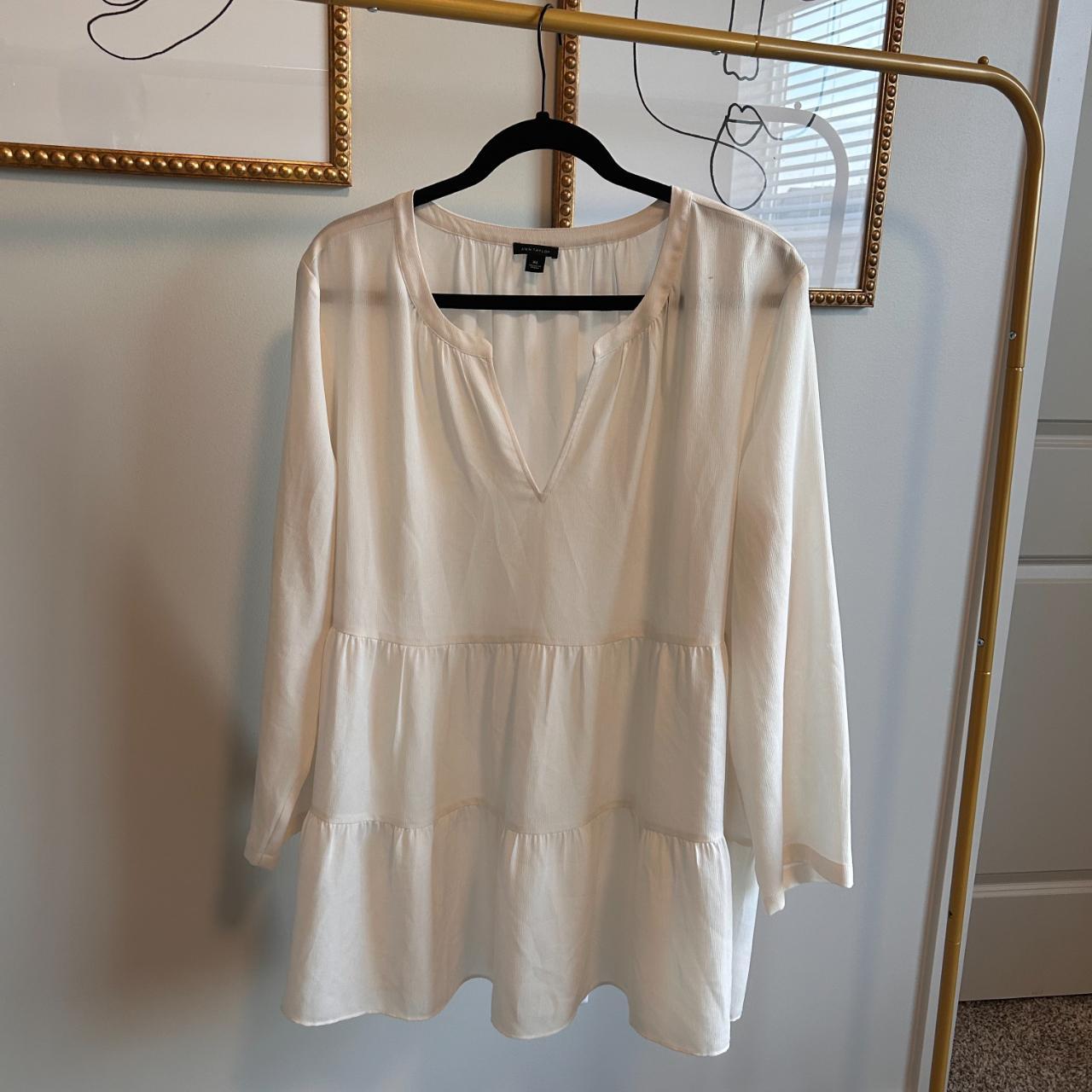 Ann Taylor White Dress #boho #flowy #tiered... - Depop