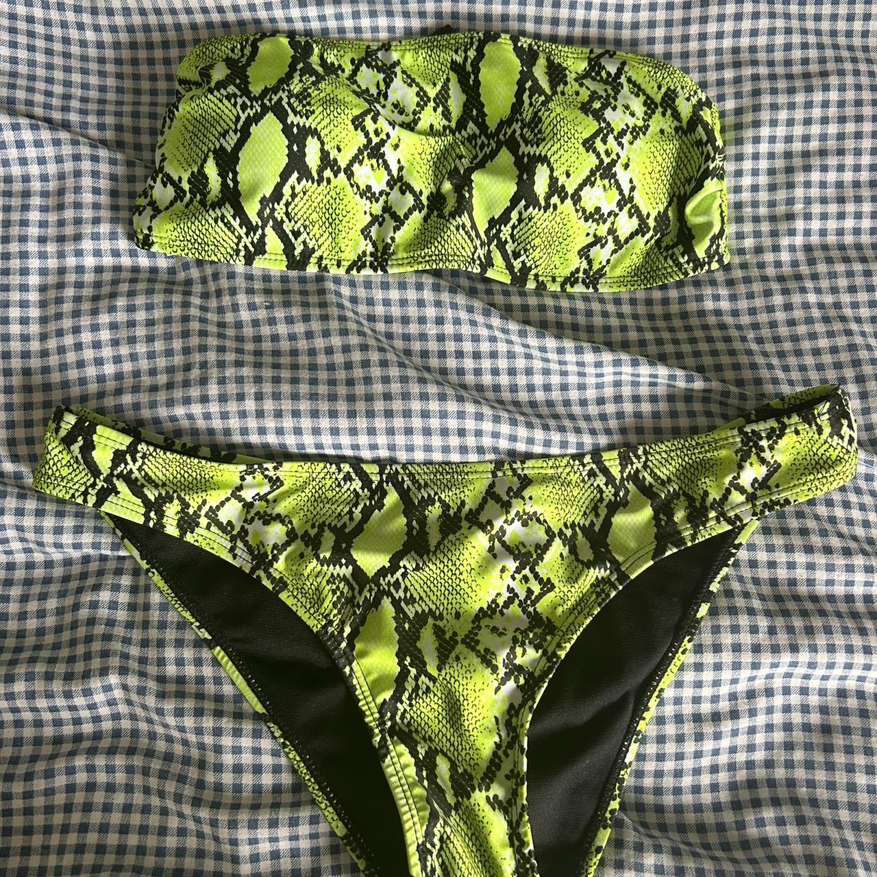 Snakeskin bikini Strapless bra top Snakeskin... - Depop