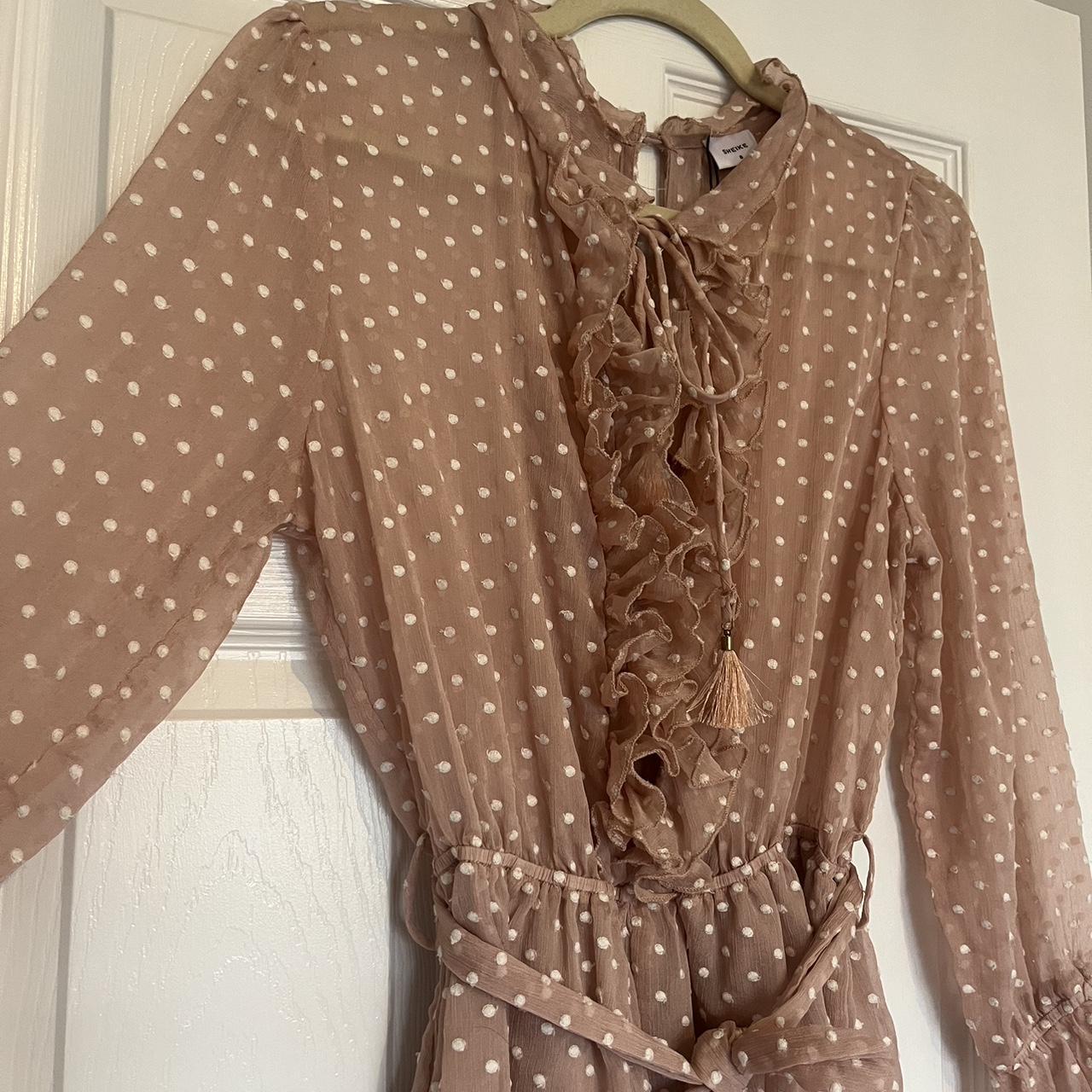 Light pink polka dot romper from Sheike (AUS) Depop