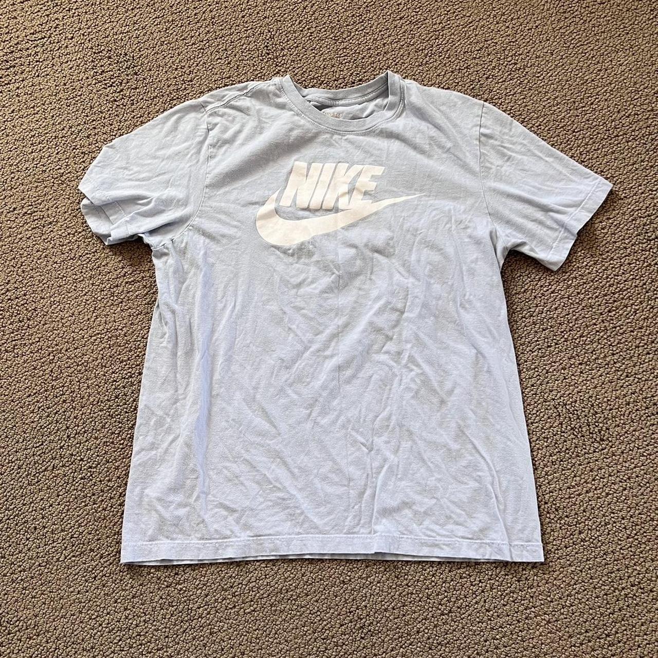 Light Blue Nike Logo Tee (Large) - Basically New!... - Depop