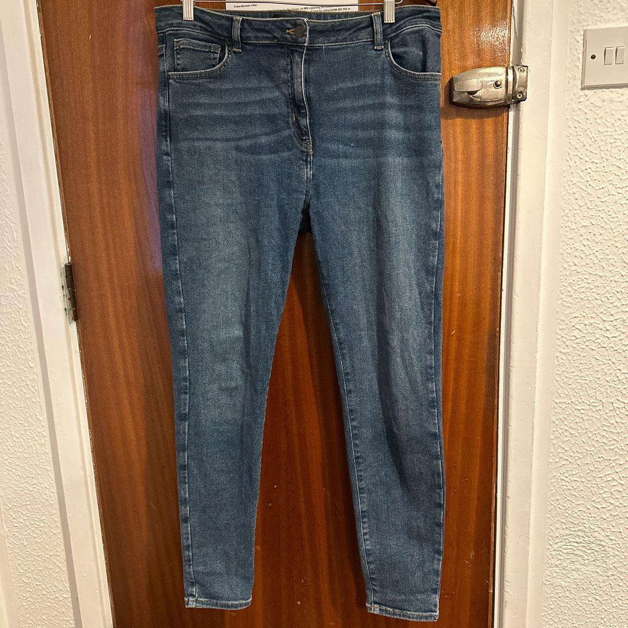 Mid blue wash skinny fit jeans - Depop