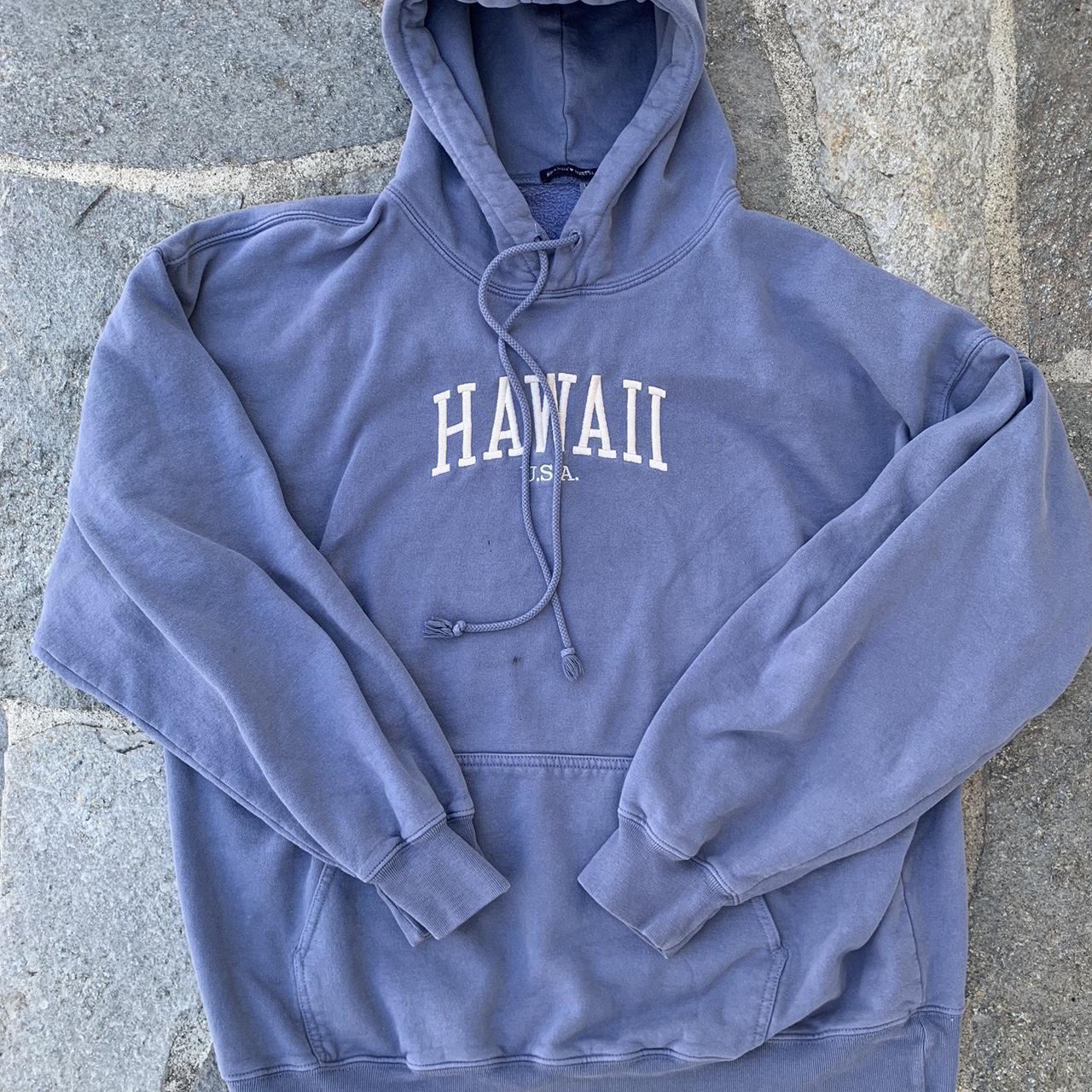 Brandy Melville blue Christy Hawaii hoodie Eyeliner... Depop