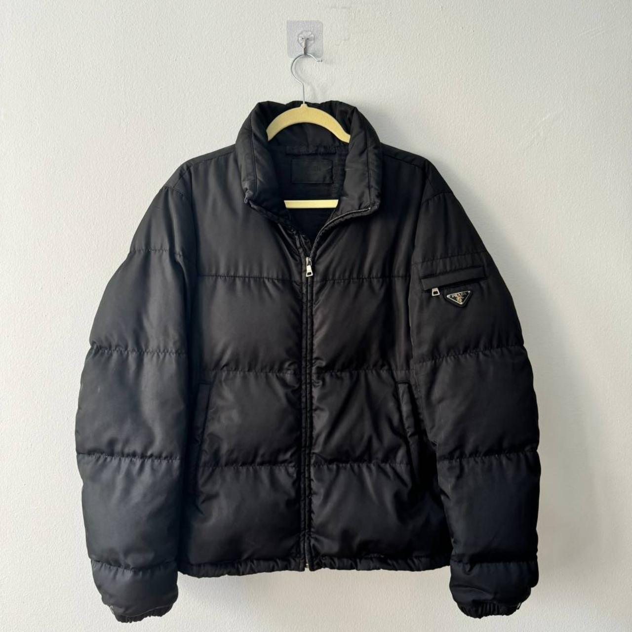 Prada Triangle Piumino Nylon Piuma Puffer Black Down | Depop