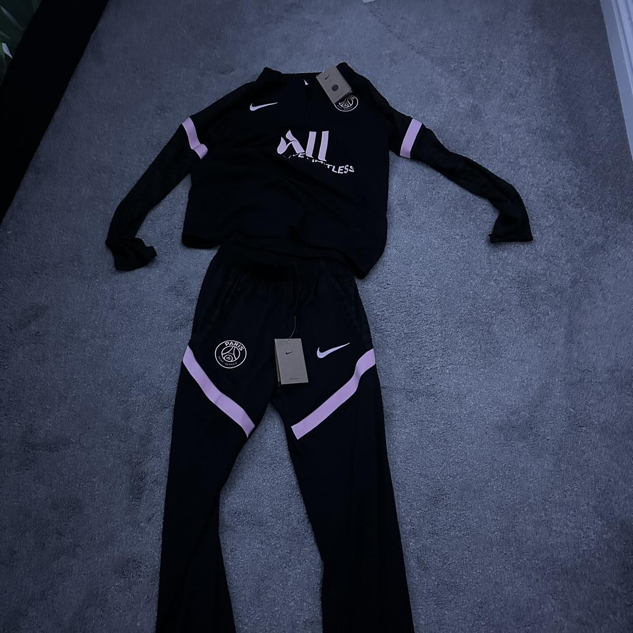 black and pink nike tracksuit mens