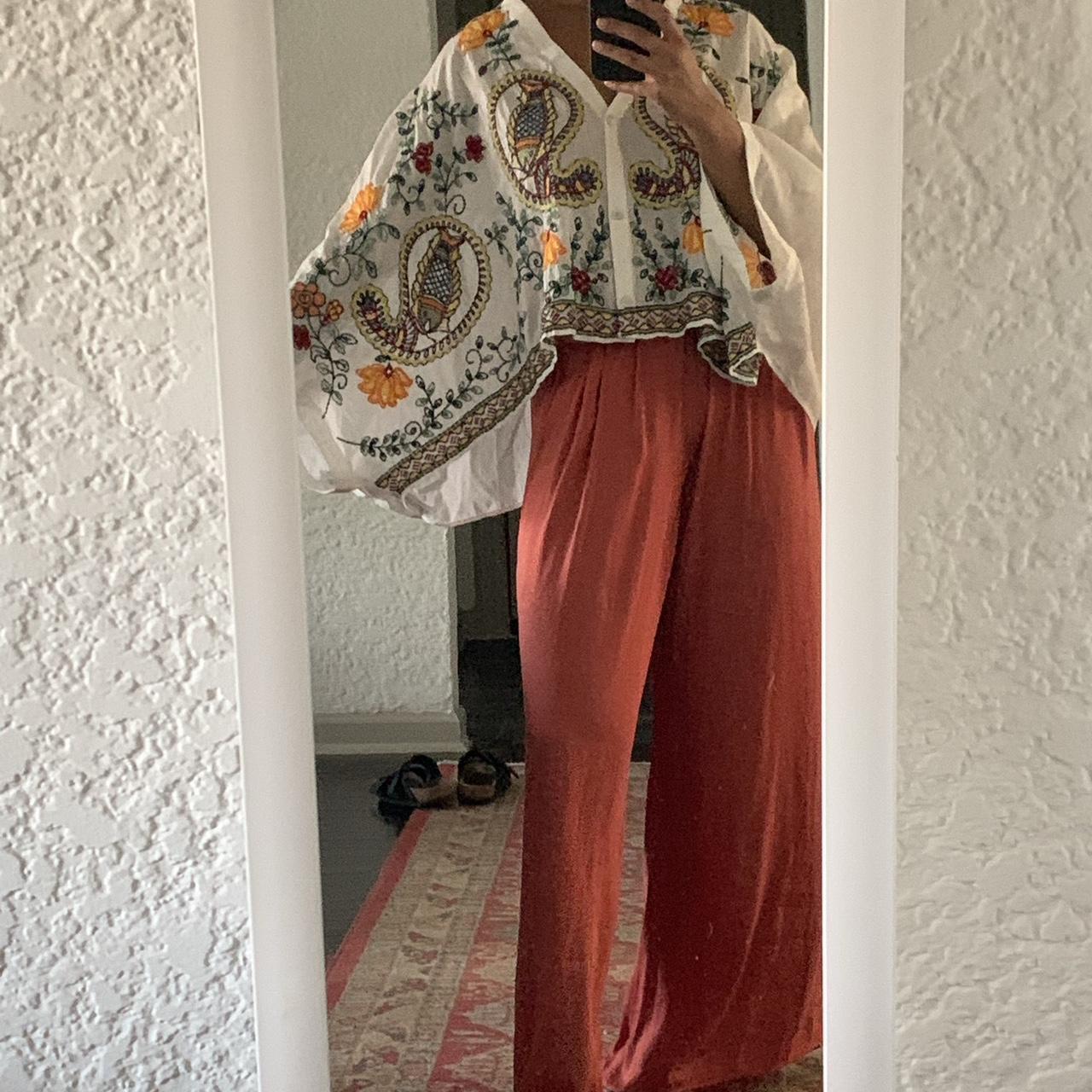 Fun pair of satin trousers from Zara. The pants are - Depop