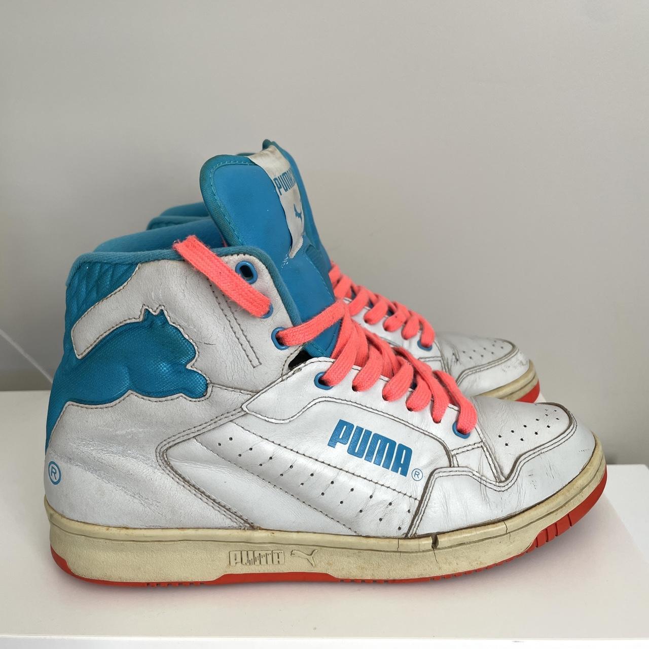 True vintage 2004 Y2K Puma Cats hi tops in Vapour