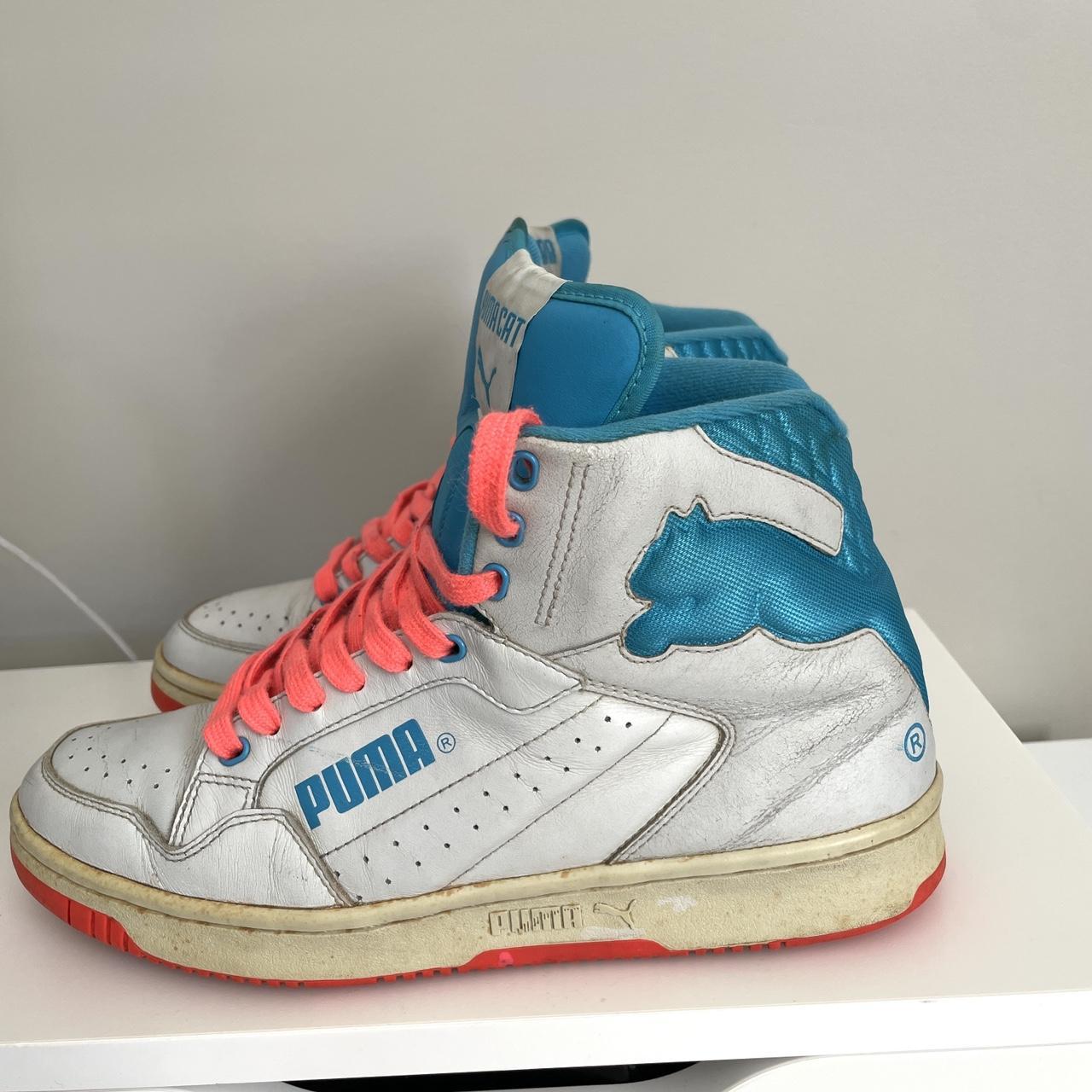 True vintage 2004 Y2K Puma Cats hi tops in Vapour