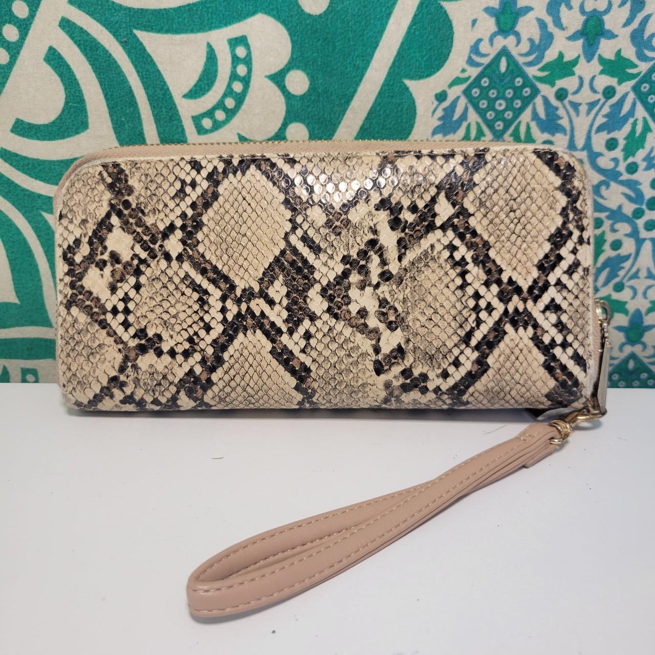 A New Day Snake Skin Double Zip Around Womens Wallet