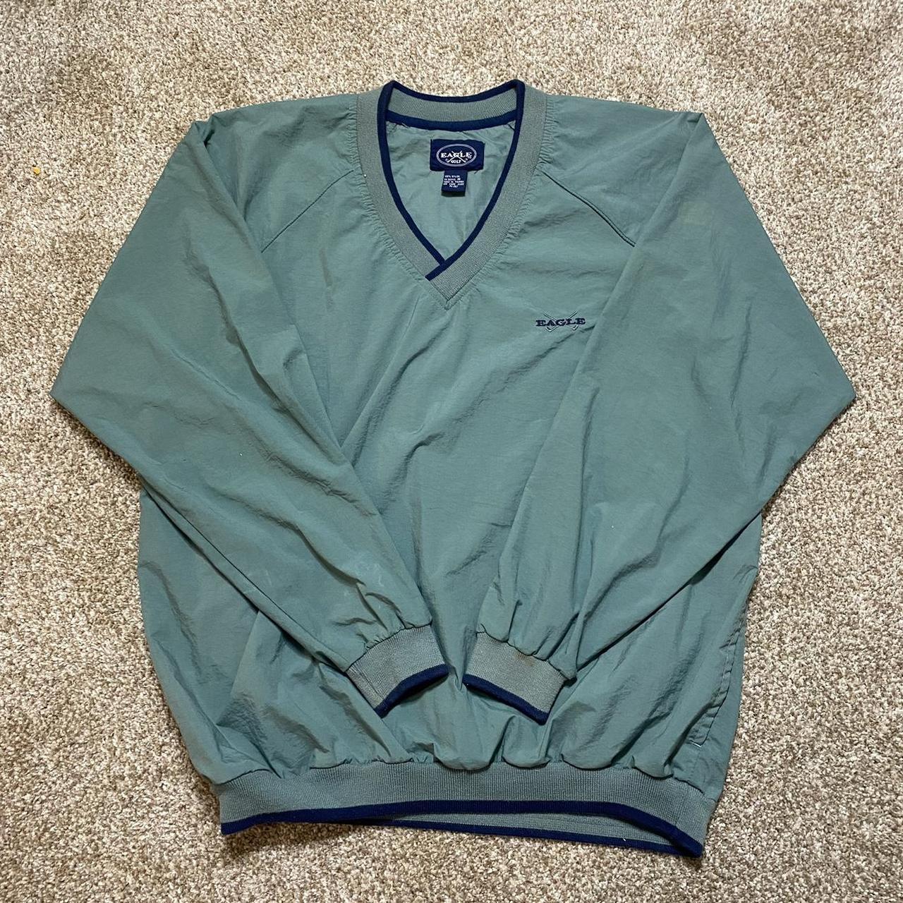 Vintage dark green Eagle Golf pullover windbreaker. Depop