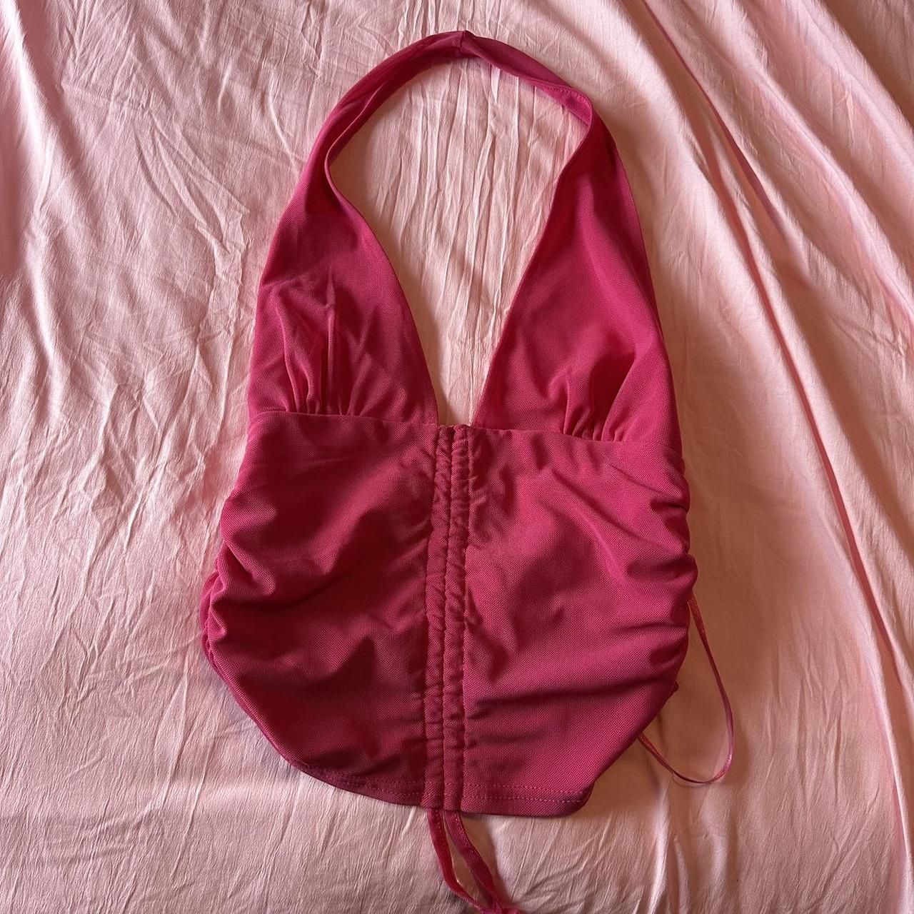 Pink halter top 🎀 Size S Worn twice no PAYPAL #pink... - Depop