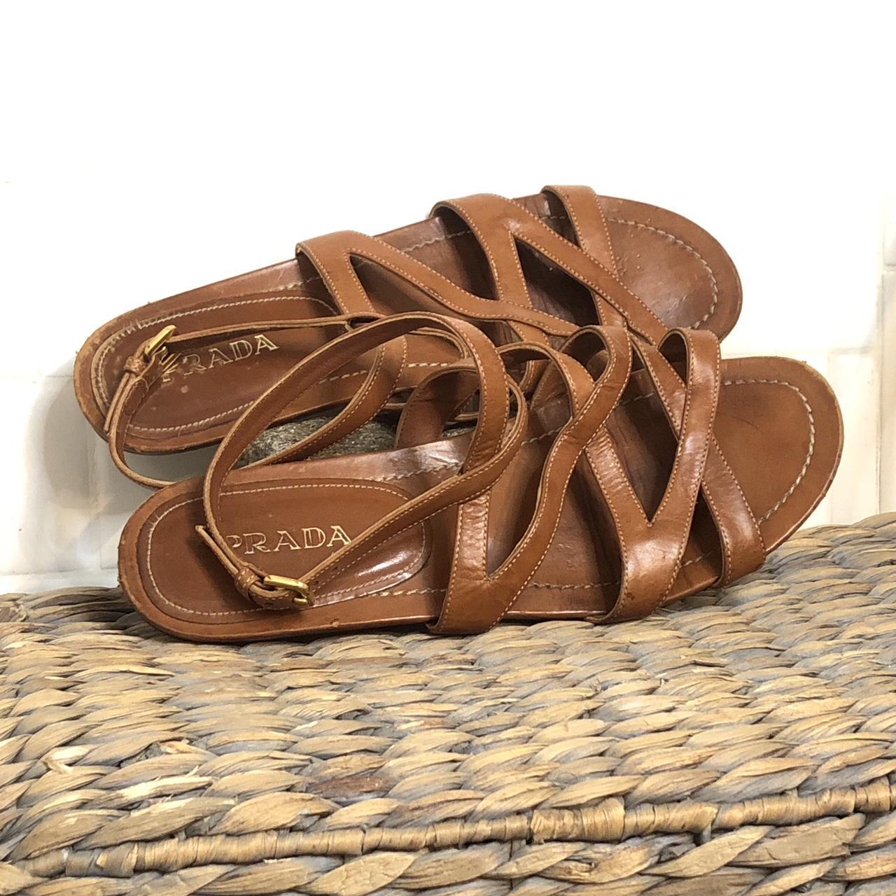 Prada best sale tan sandals