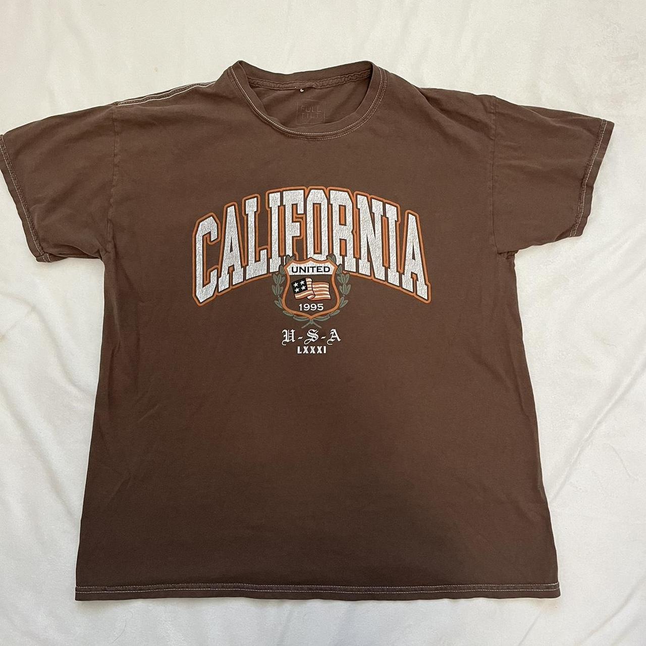 Women’s size medium brown, California graphic... - Depop