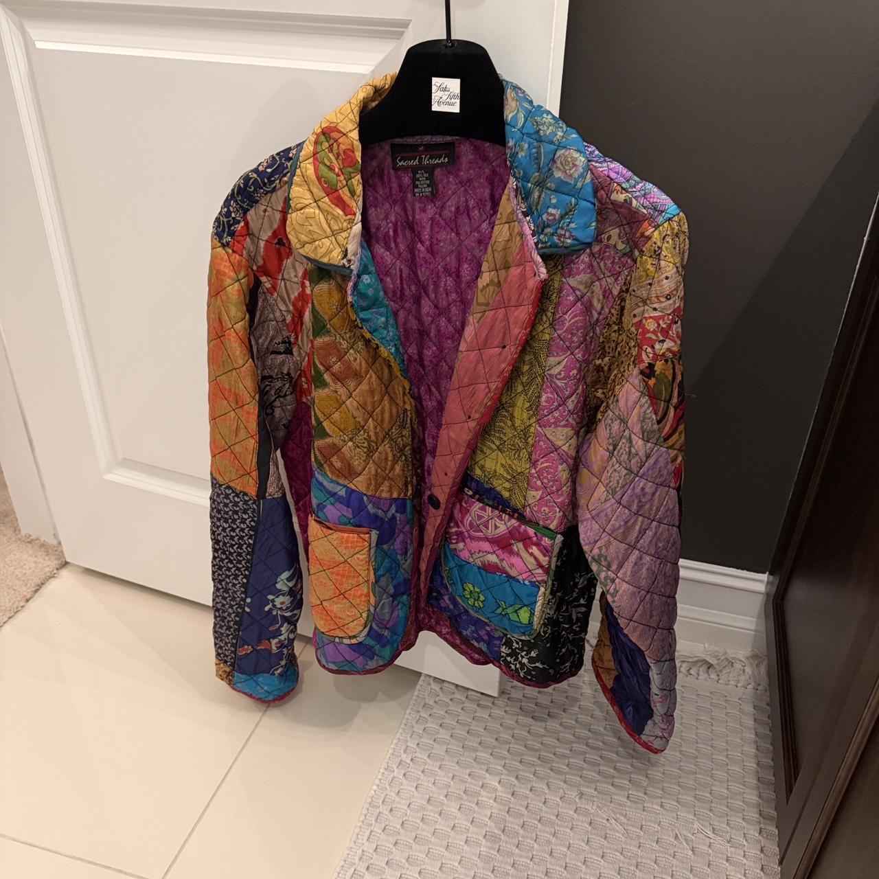 Women's Jacket - Multi - L – Multicoloured patchw… - image 1