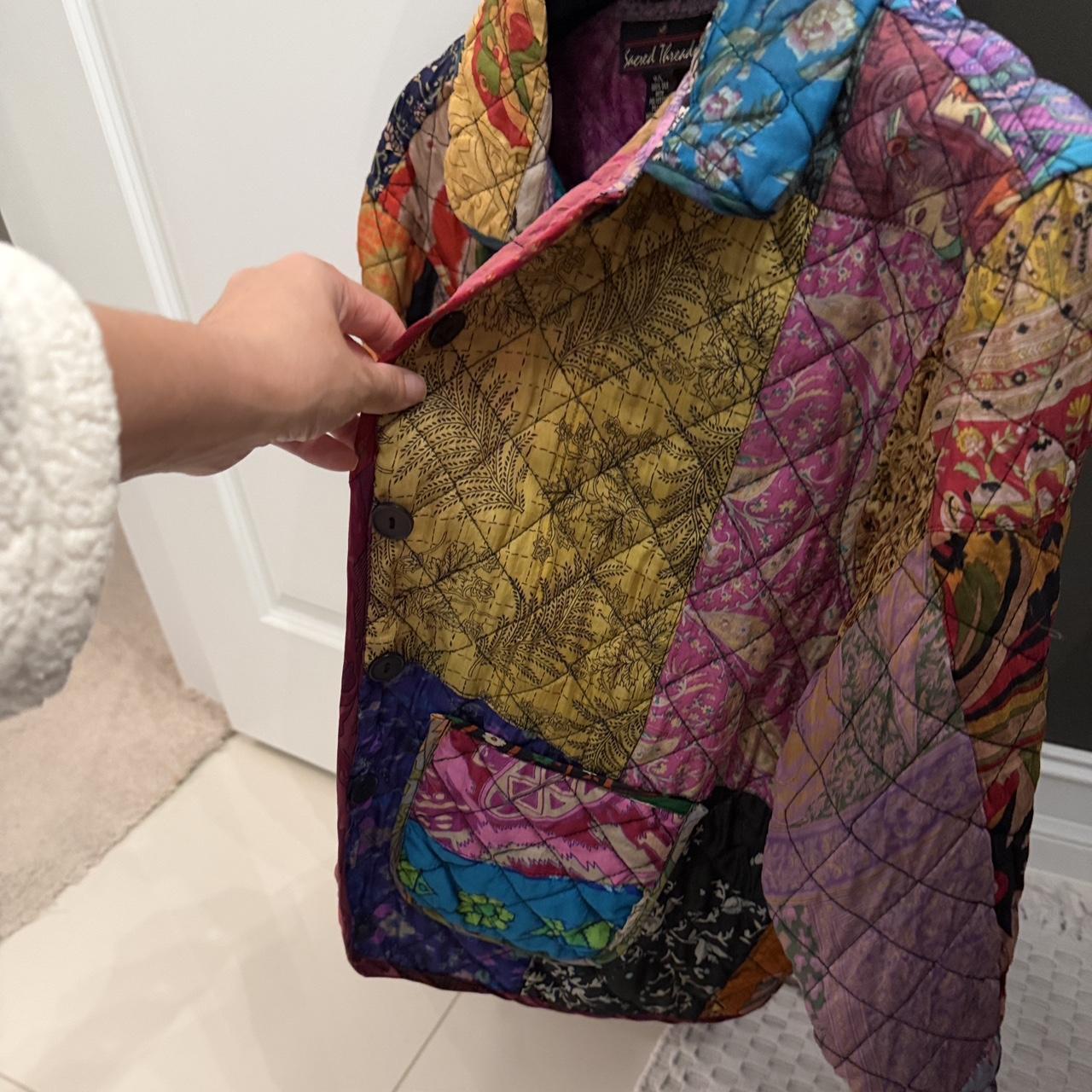 Women's Jacket - Multi - L – Multicoloured patchw… - image 4