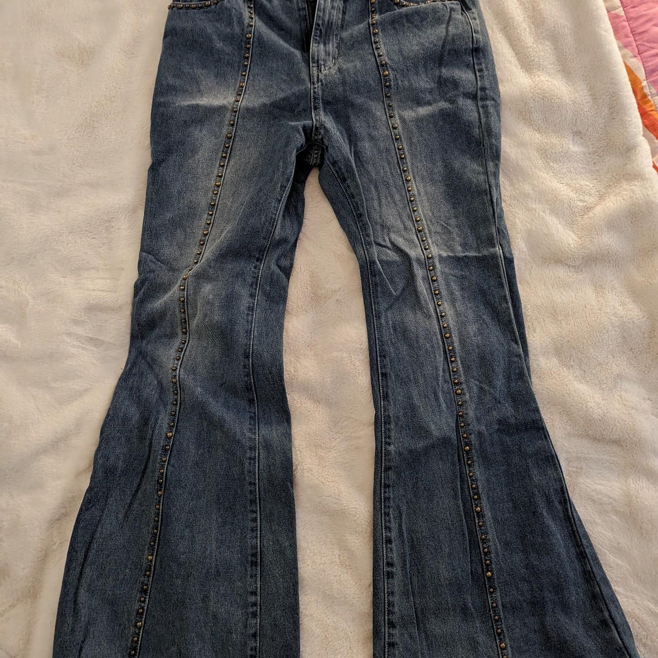 Cider beaded denim flare jeans. Worn twice Depop
