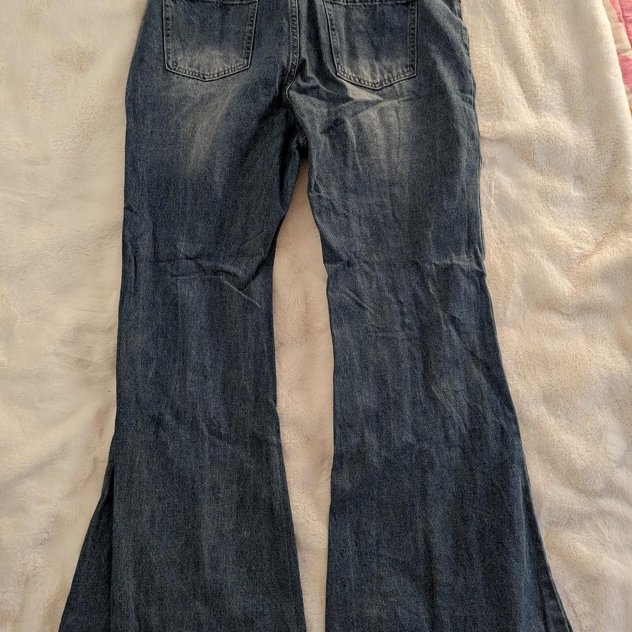 Cider beaded denim flare jeans. Worn twice - Depop