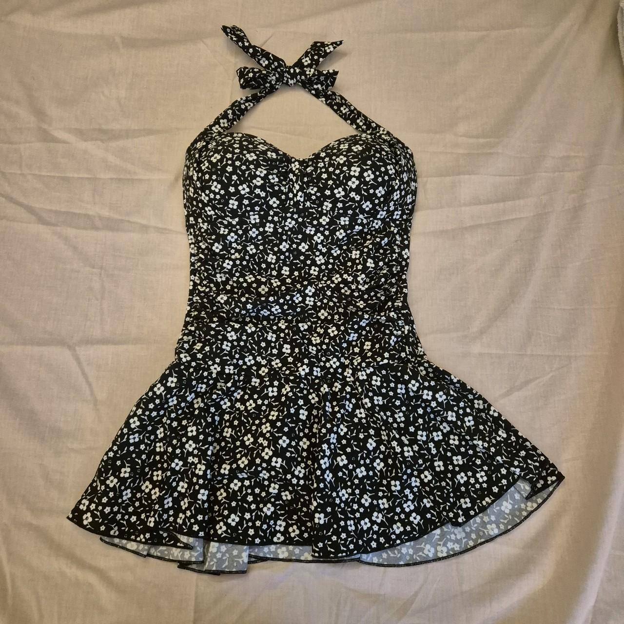 Black swim dress Debenhams black floral