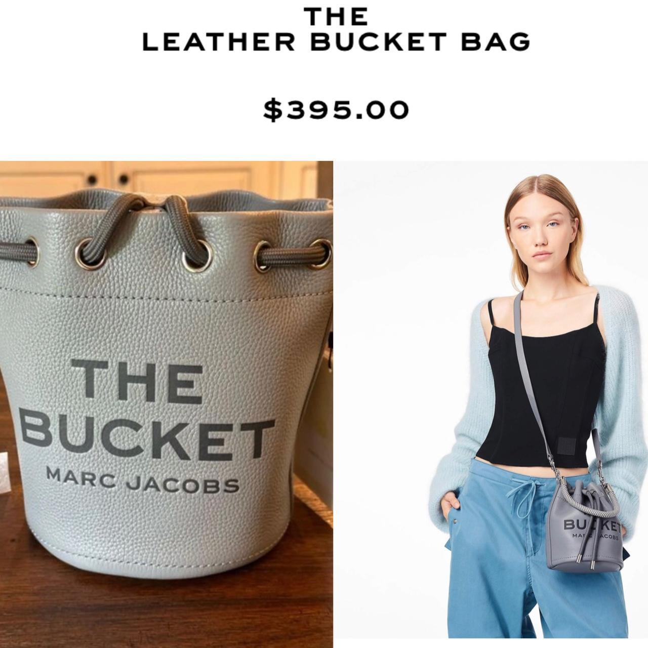 Marc Jacobs Wolf Gray Leather Bucket Bag Inbox... - Depop
