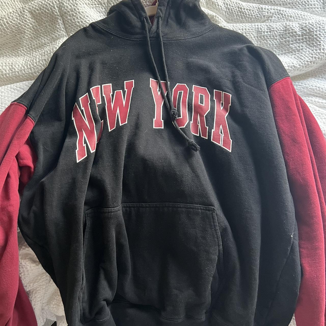 Brandy Melville “New York” hoodie. Classic black - Depop