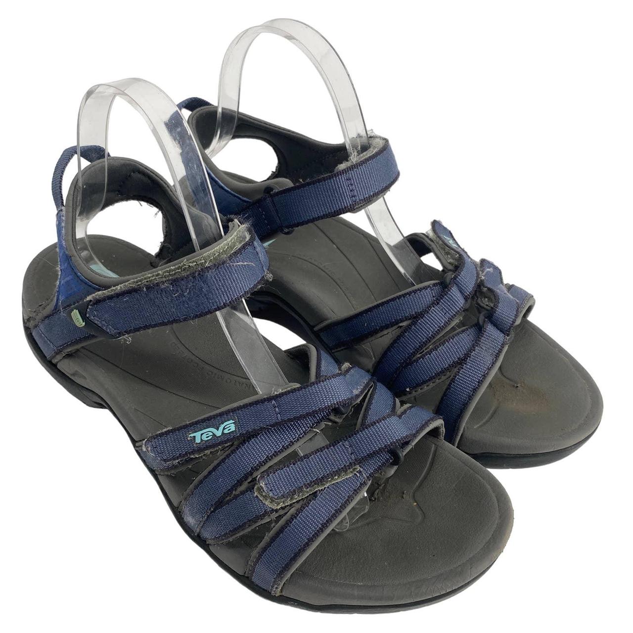 Teva Sandals Womens 7.5 Tirra Strappy Sport Hook And Loop 4266 Black Fabric  Flat | eBay