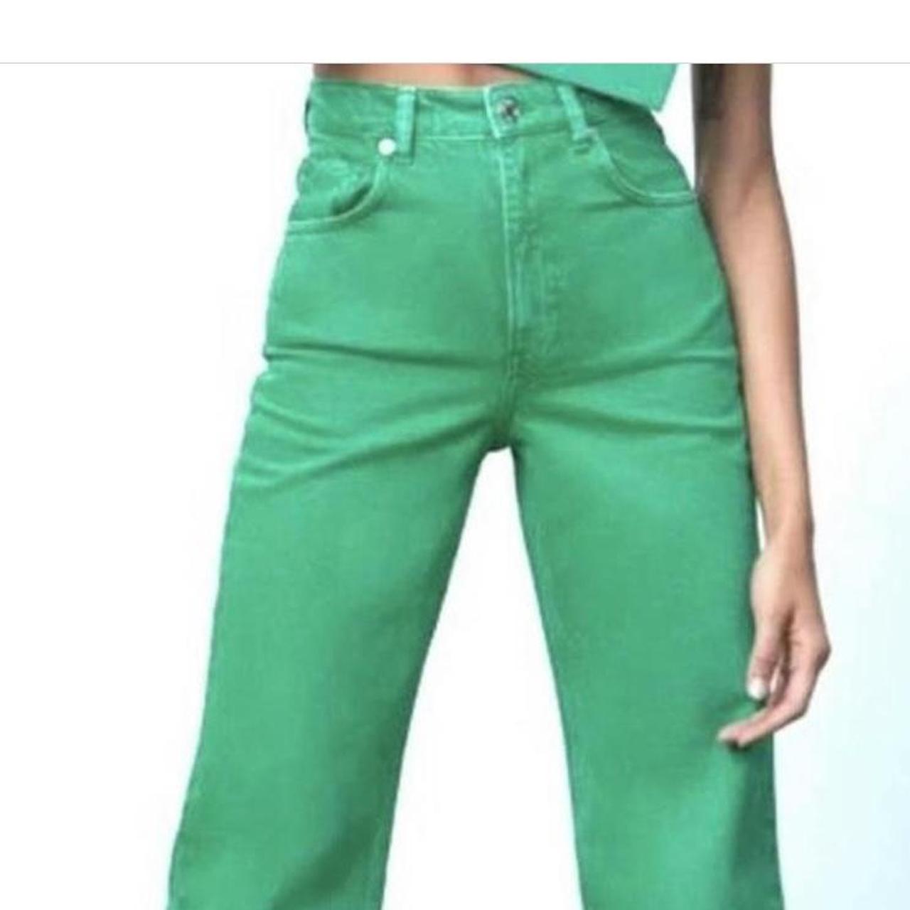 High rise green Zara jeans - Depop