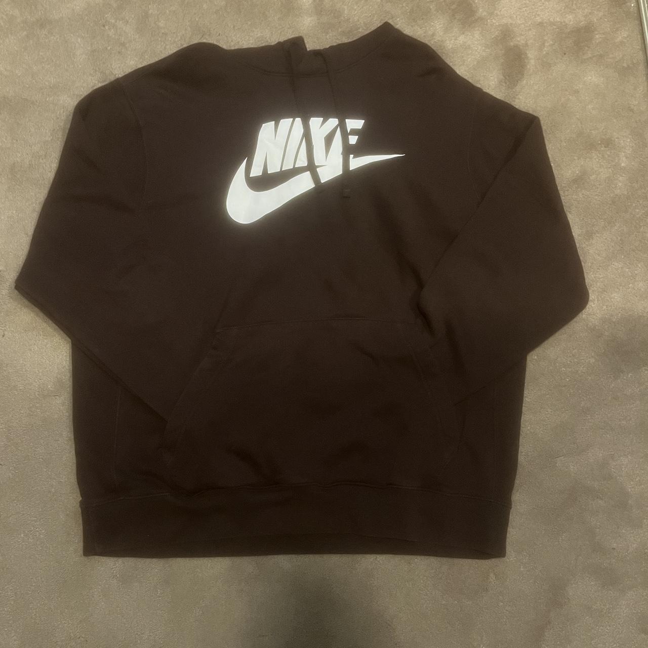 Brown XL Nike hoodie, pretty much perfect condition! - Depop