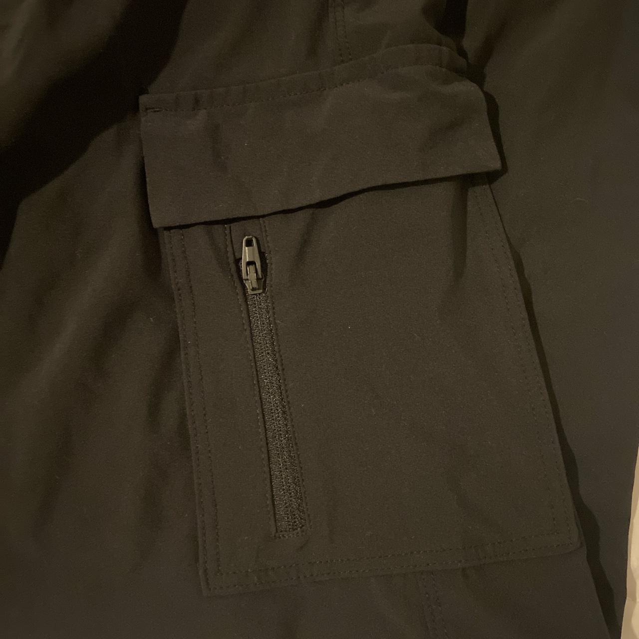 Black athletic cargo pants, light stretchy and... - Depop