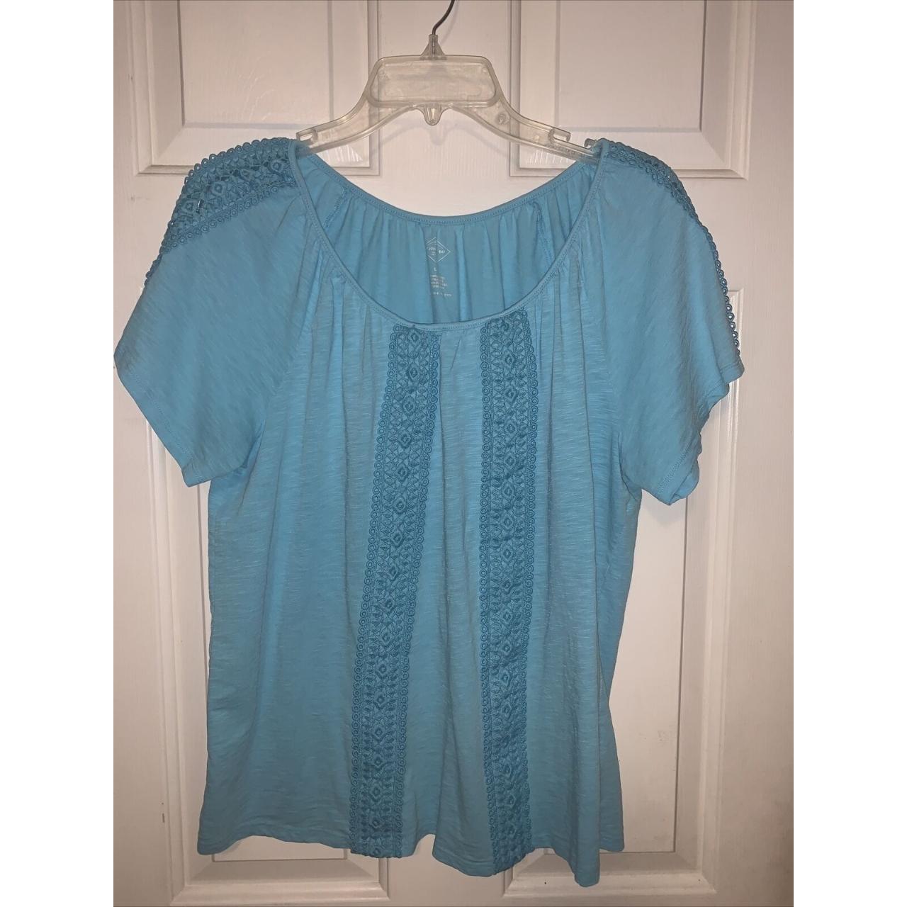 St. John Bay women's top blend cotton lace... - Depop