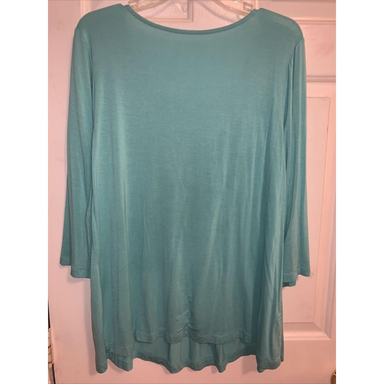 Croft & Barrow Womens MInt Green Pleated Top Shirt... - Depop