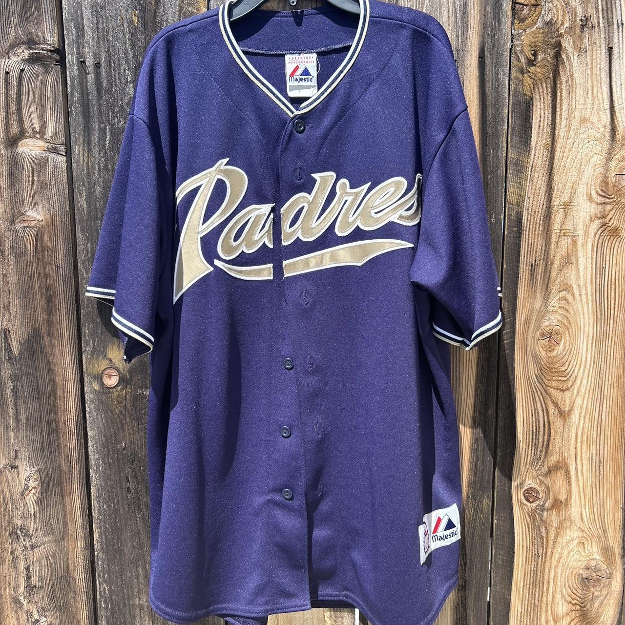 White San Diego Padres basbeball jersey Majestic - Depop