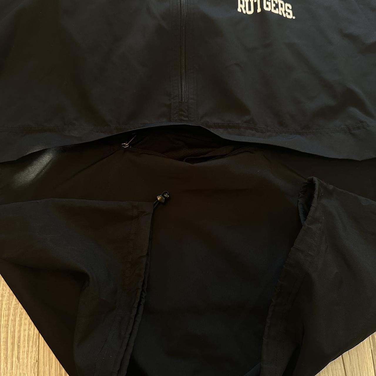 Champion x Rutgers Black Windbreaker Small Kangaroo Depop