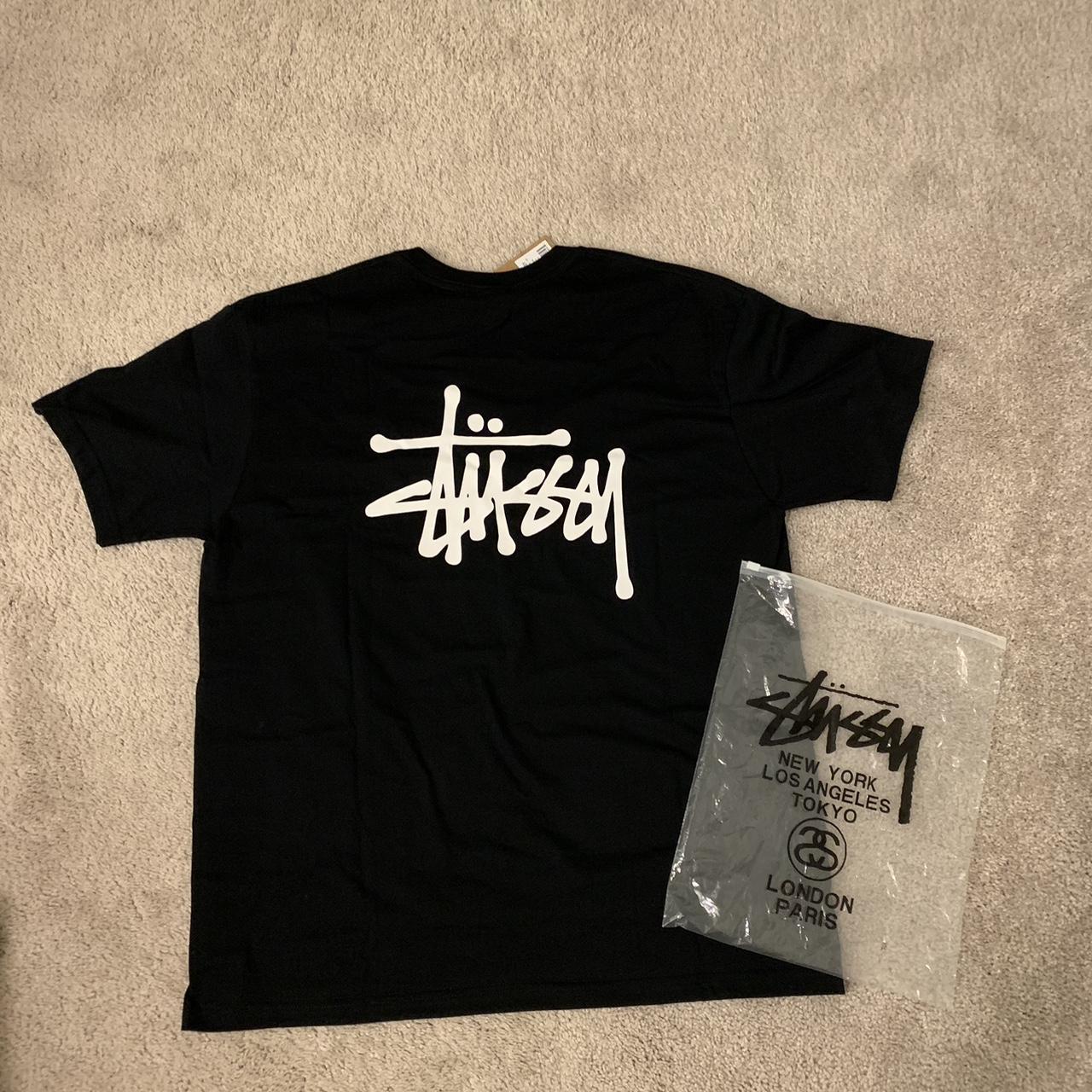 Basic Black Stussy Tee Size: Large brand new but... - Depop