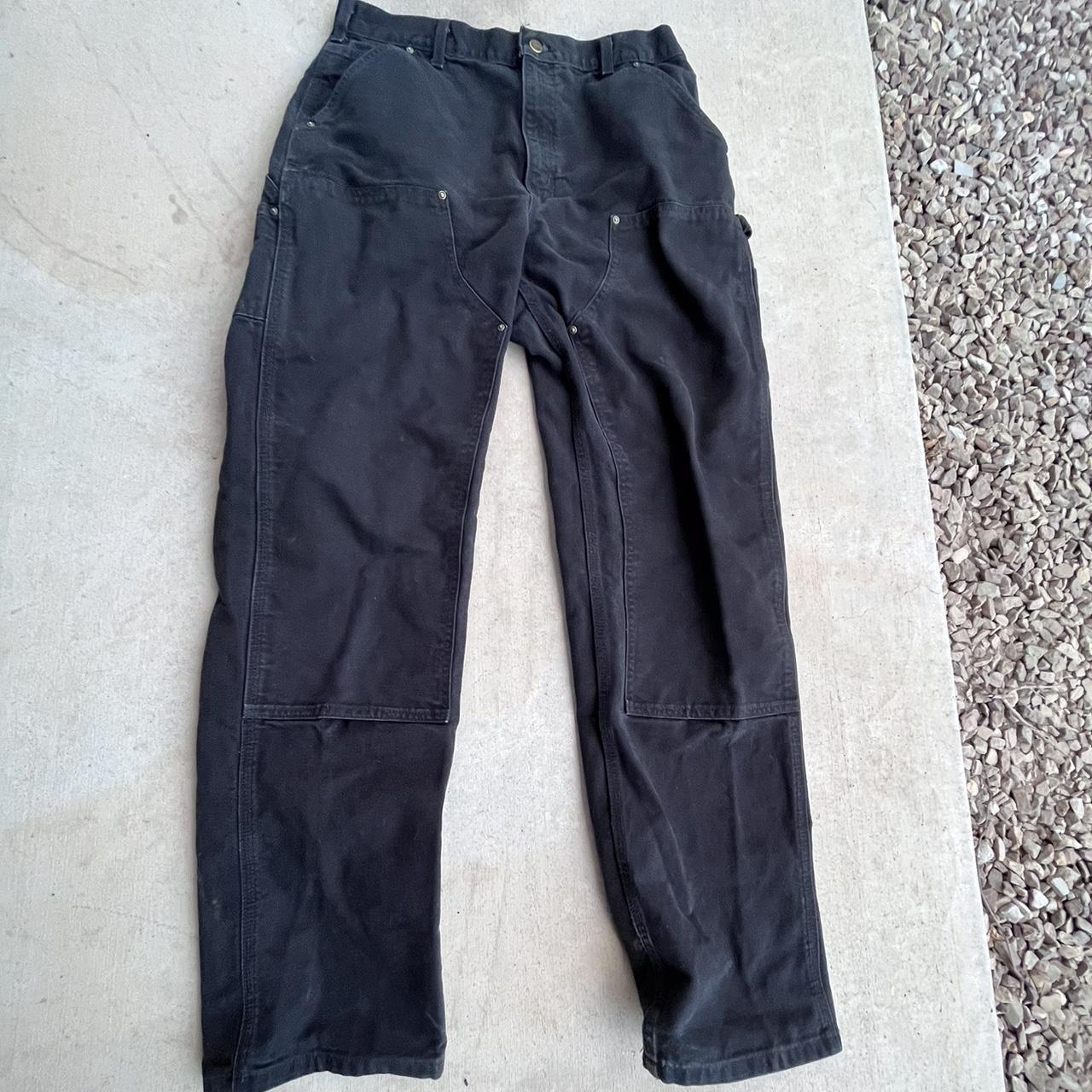 Black Carhartt Double Knee Pants 34 x 36 Light... Depop