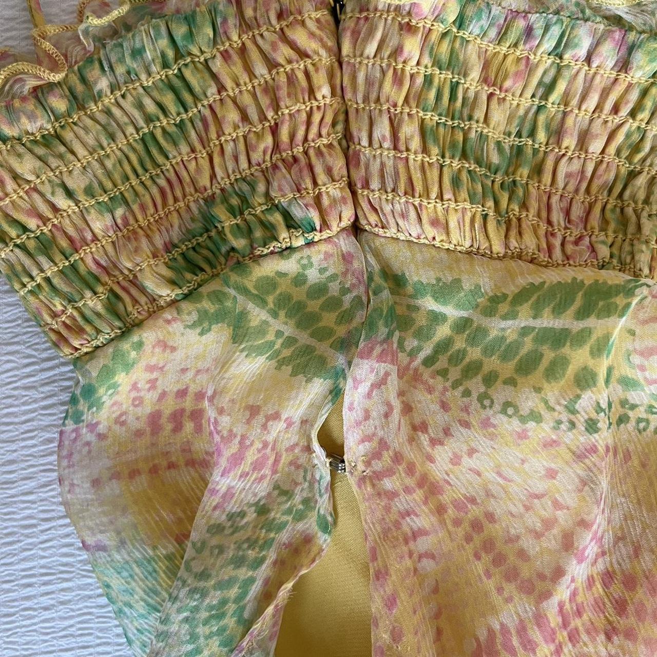 Laundry by Shelli Segal 100 silk Yellow, green and... Depop