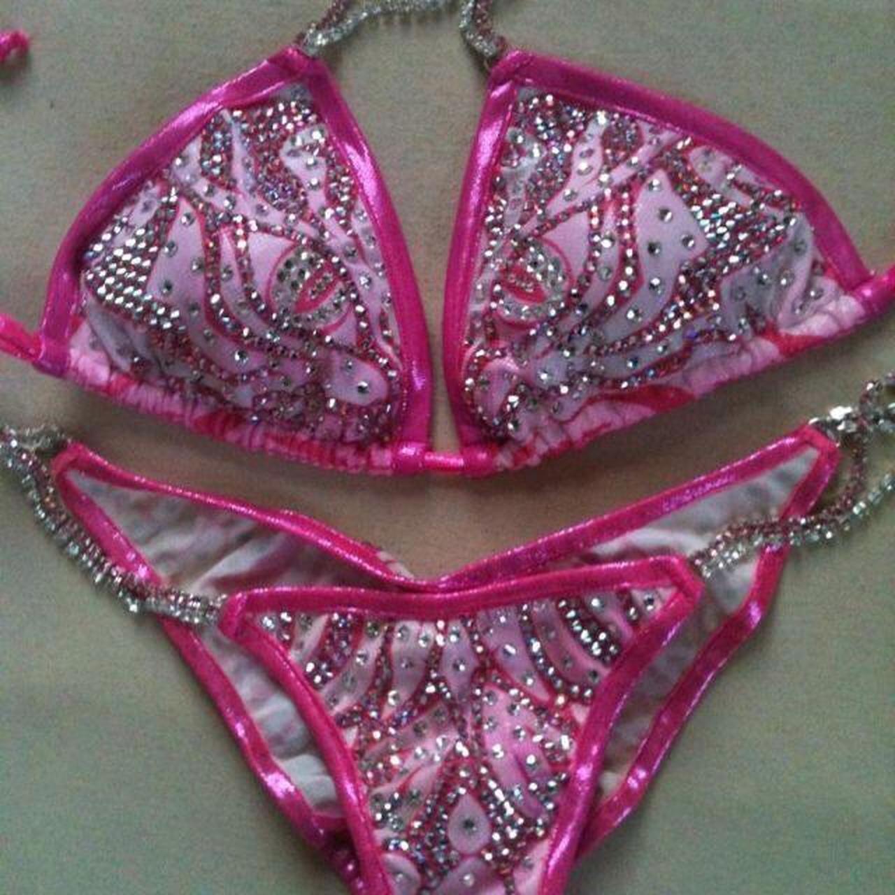 Hot pink glitter bikini size XS’ - Depop