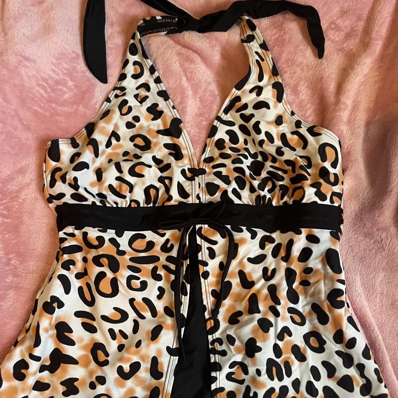 leopard print tankini top halter top super