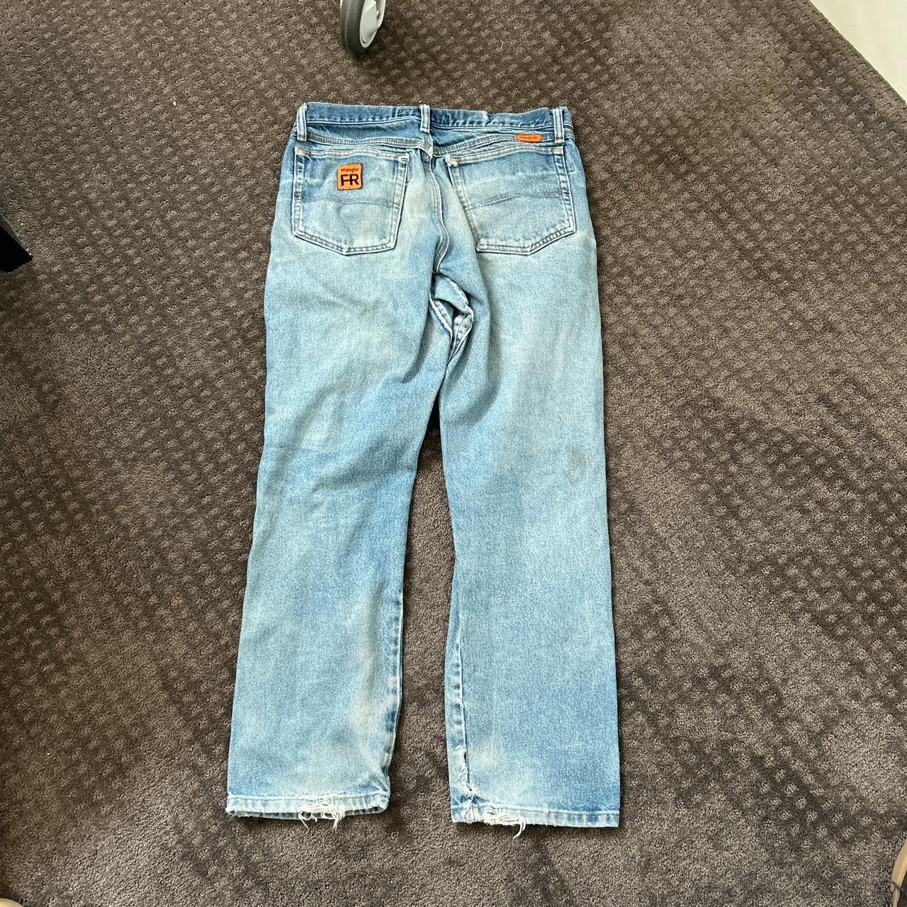 Wrangler FR jeans Really beat up but a insane fade... - Depop