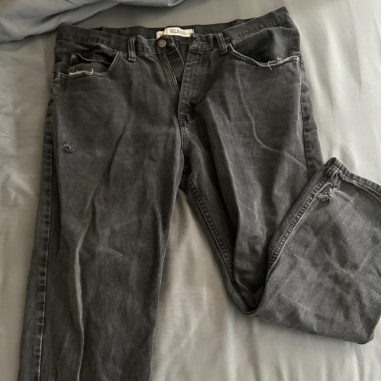 black lee jeans ~38x29 $10 rustler blue jeans... - Depop