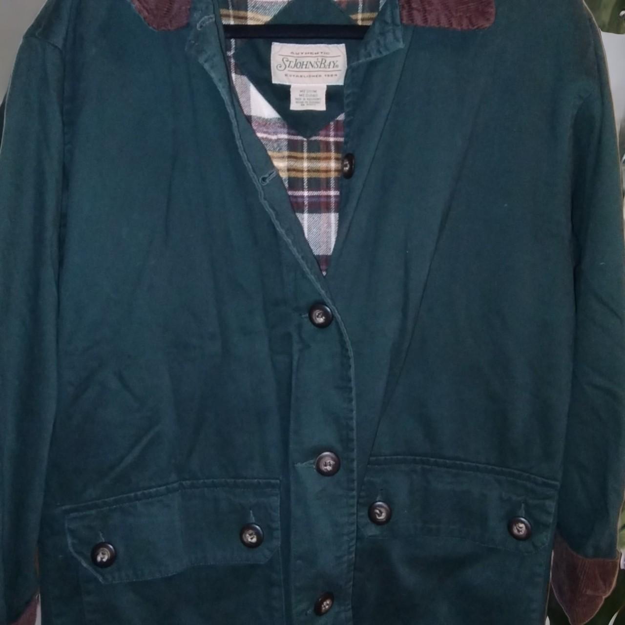 80s 90s Vintage Green and Black Wool Tweed Jacket by St