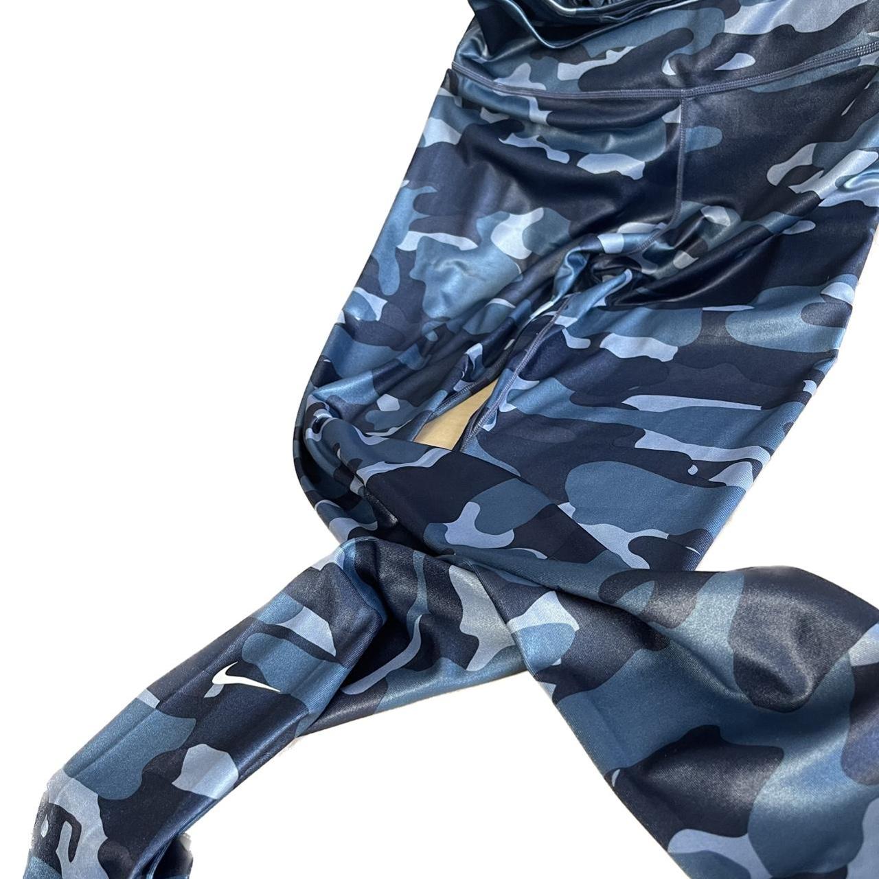 Nike One Blue Camo Tight Fit Midrise full Length - Depop